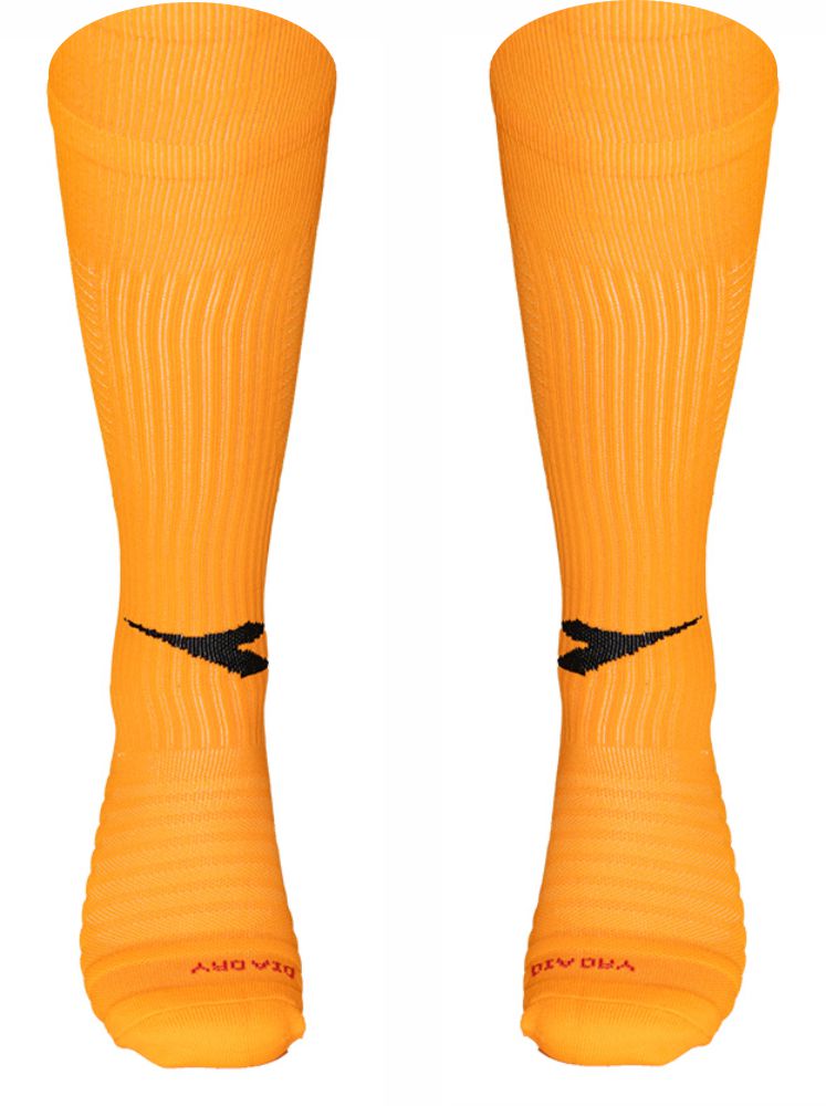 Diadora_Soccer_Socks_Orange_Black