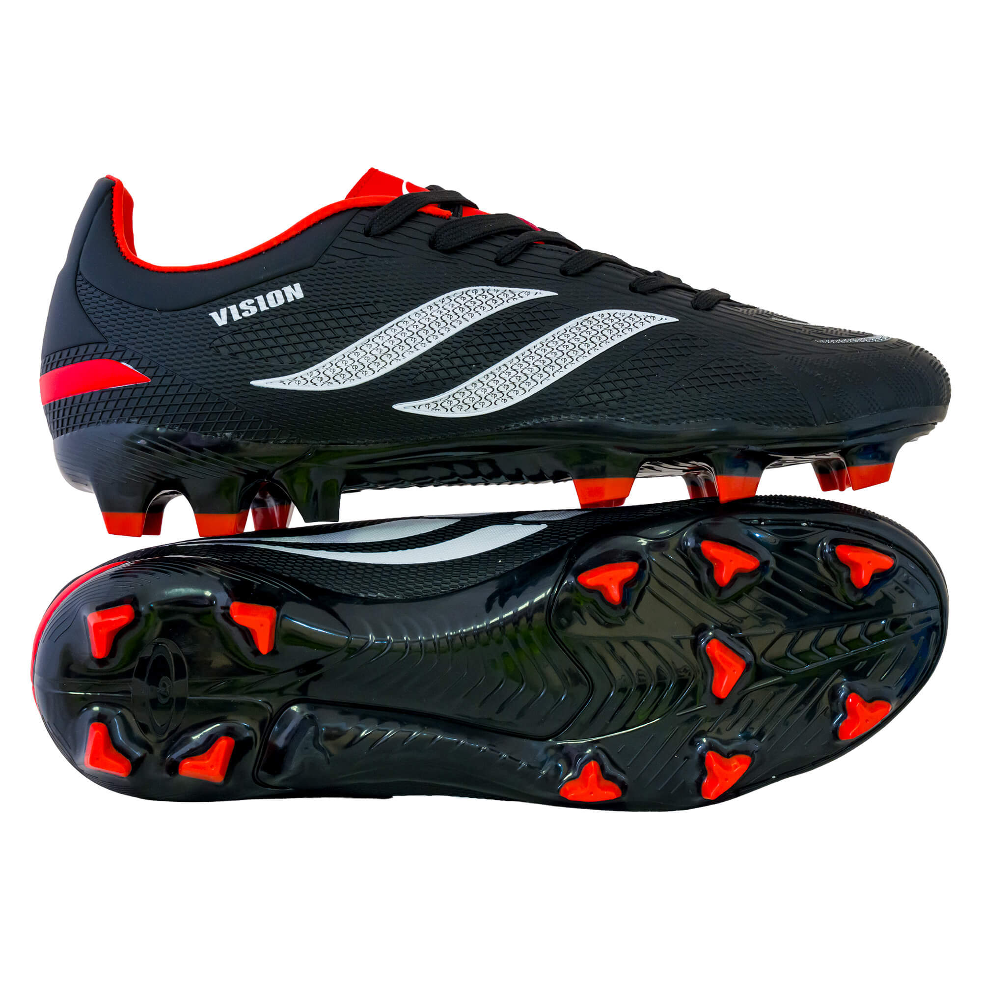 Mens Vision Soccer Boot Black/Red/White