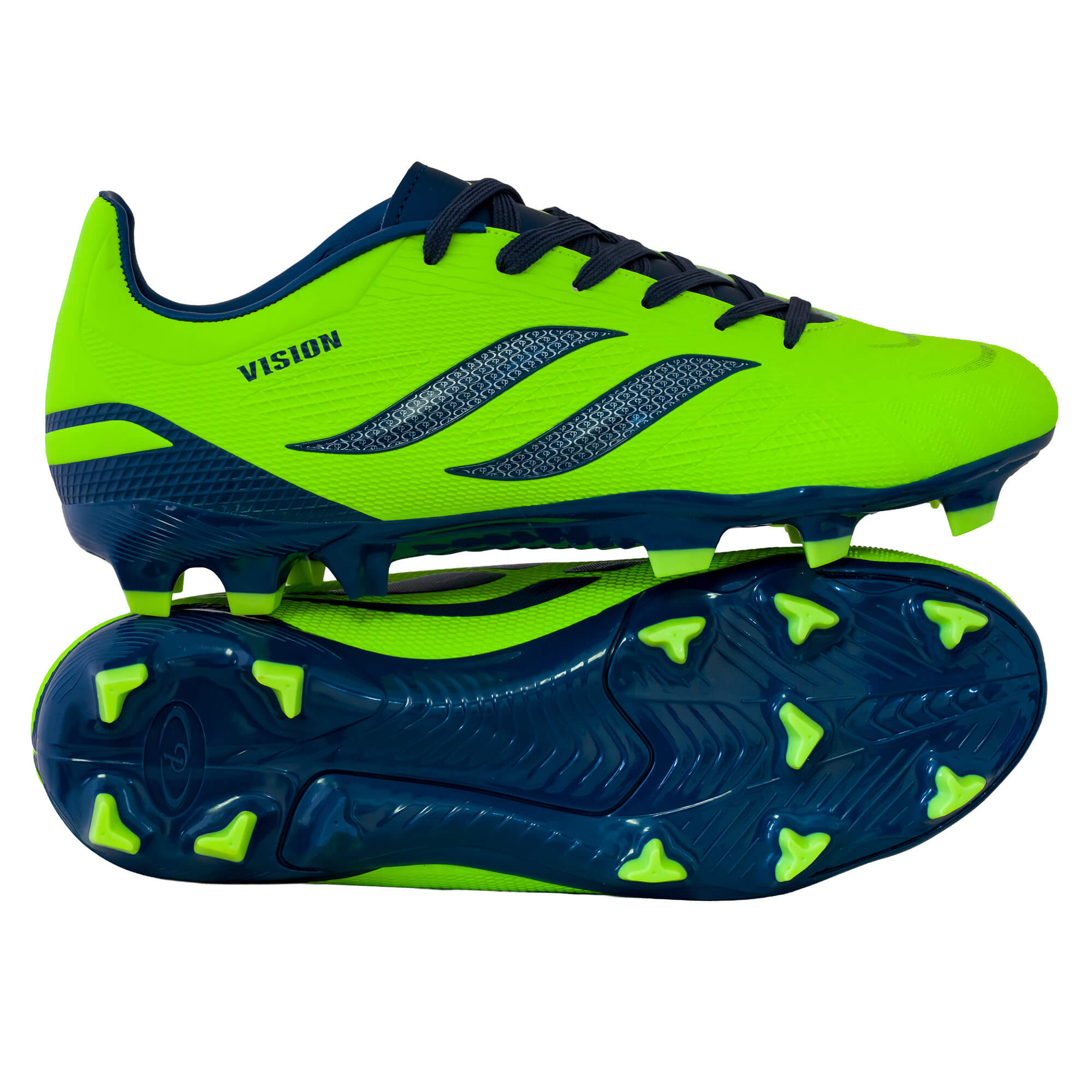 Youth Vision Soccer Boot Neon Green/Navy